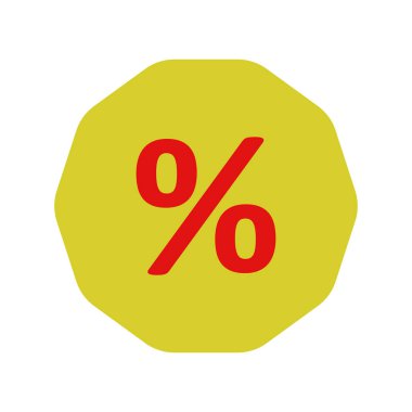 Yüzde indirim ikonu, vektör illüstrasyonu. düz biçim