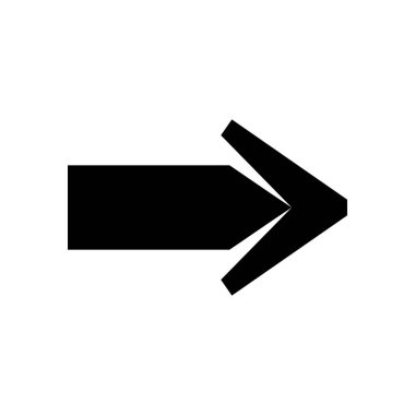 Beyaz arkaplanda izole edilmiş ok simgesi, vektör illüstrasyonu