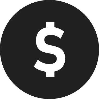 Dolar işareti vektör simgesi