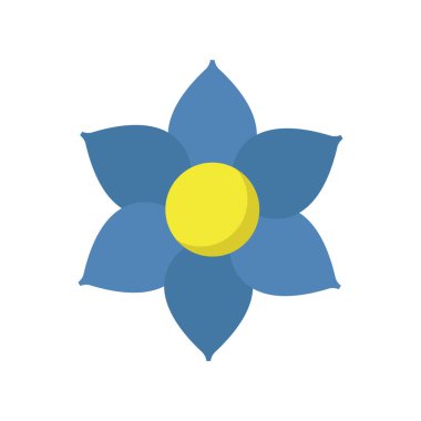 çiçek vektörü düz renk simgesi