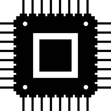İşlemci. Beyaz arkaplanda vektör simgesi