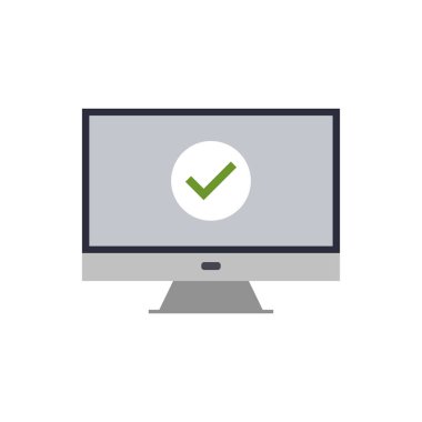 beyaz üzerine bilgisayar ekran vektör simgesi