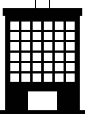 Ofis binası ikonu. Web için ofis oluşturma vektör simgesinin basit illüstrasyonu
