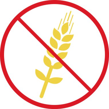 Glütensiz ikon yok. Web tasarımı için ücretsiz glüten vektör simgesi olmayan düz çizim