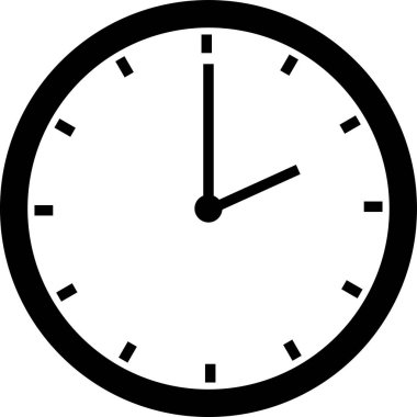 Saat simgesi, vektör illüstrasyonu