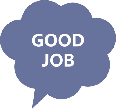 İyi iş metni, mavi basit daire damgası üzerine yazılmış.