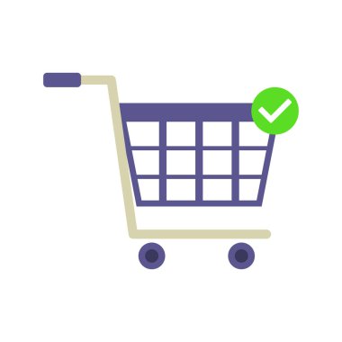 Üzerinde işaret simgesi olan el arabası, alışveriş sembolü.