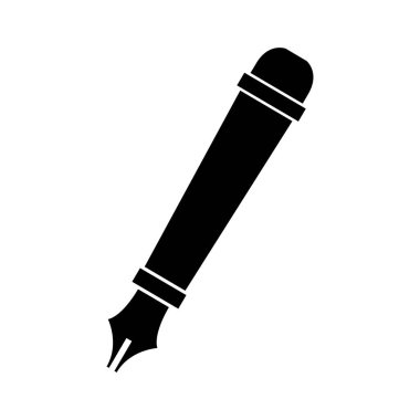 kalem ve kalem simgesinin izole nesnesi. Ağ için kalem ve mürekkep sembolü grafiği.