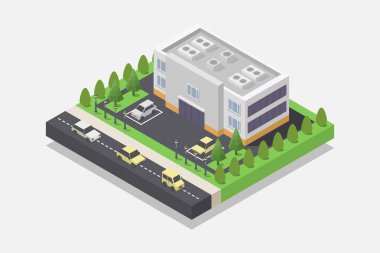 vektör izometrik şehir sokağı