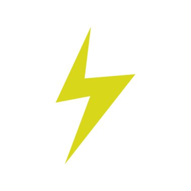 beyaz zemin üzerine yıldırım simgesi. vektör çizim