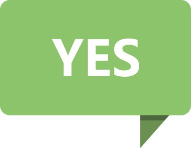 evet işaret simgesi. düz tasarım biçimi.