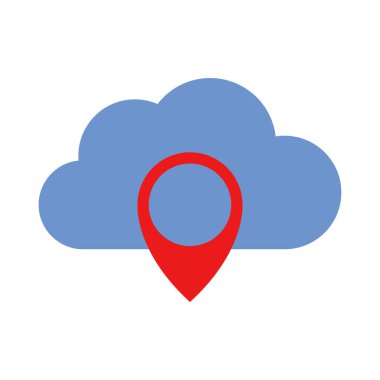 Bulut hesaplama konumu konum vektör çizimi