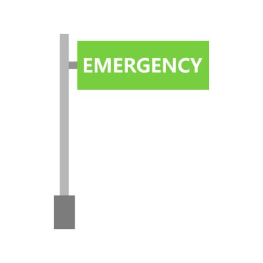 düz acil durum ikonu. vektör illüstrasyonu