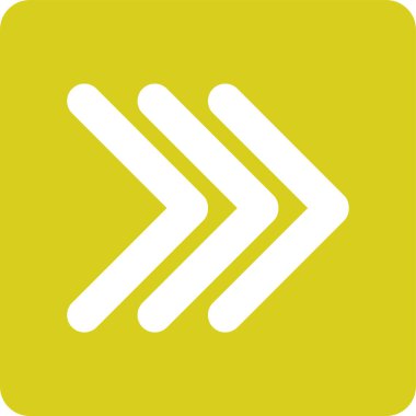 Şu yönde düz vektör simgesi kare