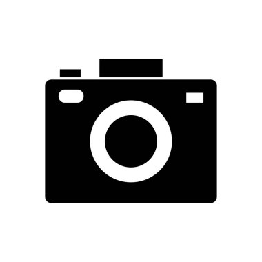 Kamera Glyph Vektör Simgesi Tasarımı