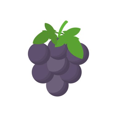 İzole edilmiş üzüm ikonu düz tasarımı