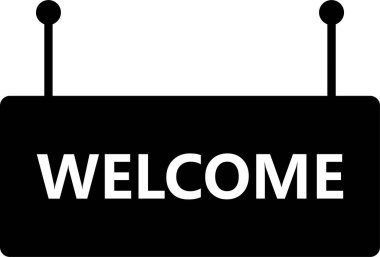 Hoş geldin işareti. Hoş geldin kağıt konuşma balonu. Hoş geldiniz.