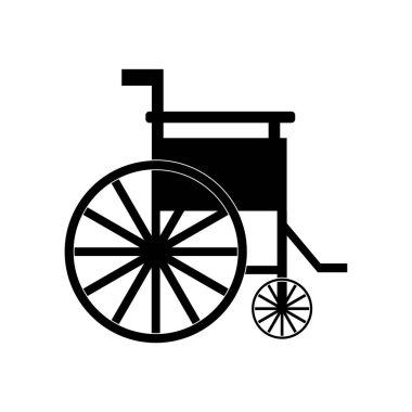 Tekerlekli sandalye simgesi, basit vektör tasarımı çizimi