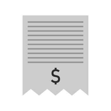 Kağıt fatura beyaz arkaplanda izole edildi