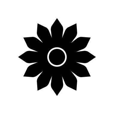 düz biçim vektör illüstrasyonunda ayçiçeği simgesi.