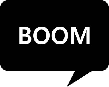 Konuşma balonunda bum kelime