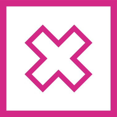 x harfi vektör simgesi. biçim düz simge sembolü, pembe renk, beyaz arkaplan.