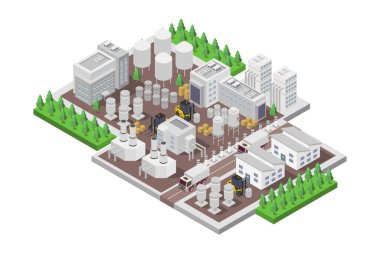 Sanayi sütü üretimi vektör simgesi basit bir şekilde gösterilsin