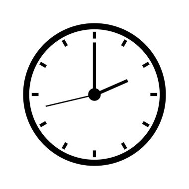 Beyaz arkaplanda saat simgesi