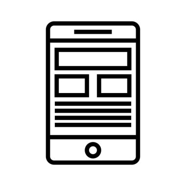 Cep telefonu simgesi, vektör illüstrasyonu