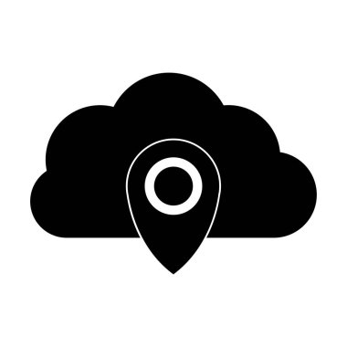 harita simgesi vektörü beyaz arkaplanda izole edildi