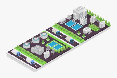 İzometrik şehir parkı. vektör illüstrasyonu.