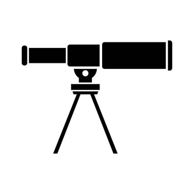 beyaz zemin üzerine teleskopu simgesi