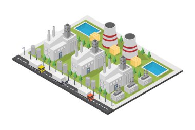 Fabrika simgesine sahip sanayi fabrikası