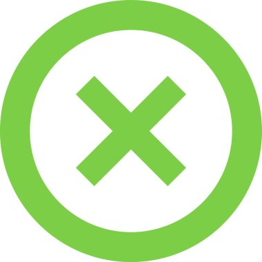 Düz yeşil iptal ve gri renkler damga simgesi yuvarlak