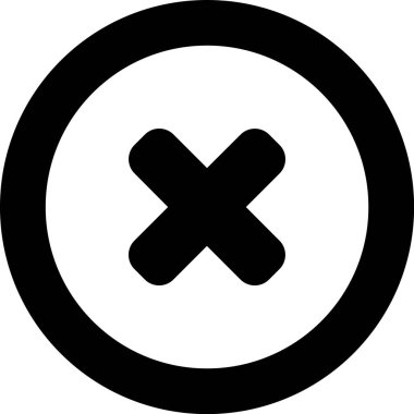 Eğilim biçimi izole edilmiş arkaplanda çapraz daire simgesi