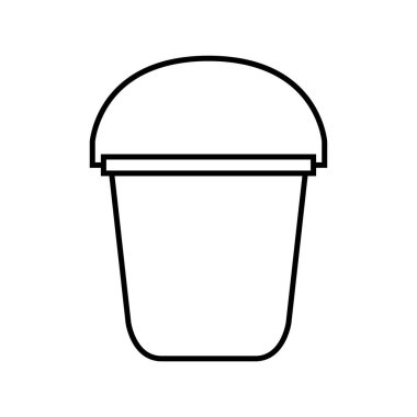 Çöp kutusu ikon vektörü. Çöp tenekesi tabelası. izole edilmiş sınır sembolü çizimi