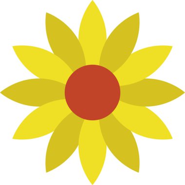 Sarı çiçek, illüstrasyon, vektör, beyaz arkaplanda.