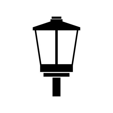 Sokak lambası ikonu. Sokak lambasının siyah silueti. Sokak lambası vektör simgesi. düz dizayn. Sokak lambası ikonu. Sokak lambası ikonu. izole edilmiş