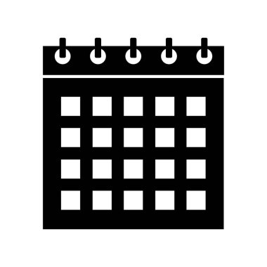 Beyaz arkaplanda takvim simgesi. vektör