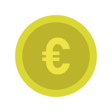 para düz simgesi, vektör, para sikkelerinin çizimi