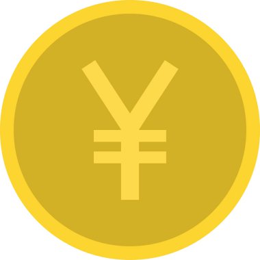 Yen para birimi simgesi trend düz izole arkaplan