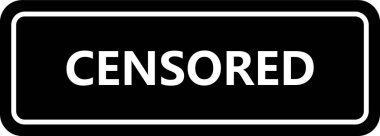 Metni sansürlenmiş modern bir işaretin vektör çizimi 