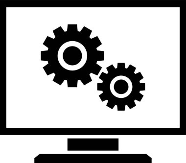 Dişliler. Web simgesi vektör illüstrasyonu