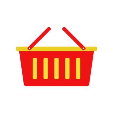 Alışveriş işaretli sepet vektör çizimi