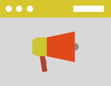 Gölge simgesi ve mobil uygulama hoparlörü olan düz