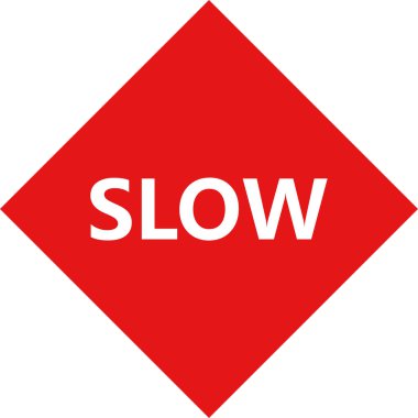 Beyaz arkaplanda yavaş işareti durdur