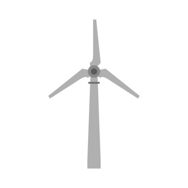 Düz dizaynlı yel değirmeni simgesi beyaz arkaplanda izole