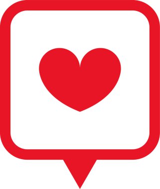 Kalp. Web simgesi basit illüstrasyon