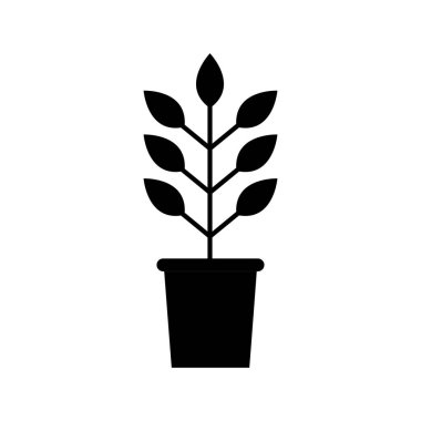 bir pot vektör illüstrasyon tasarımında bitki