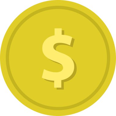 madeni para Doları simge vektör illüstrasyon izole